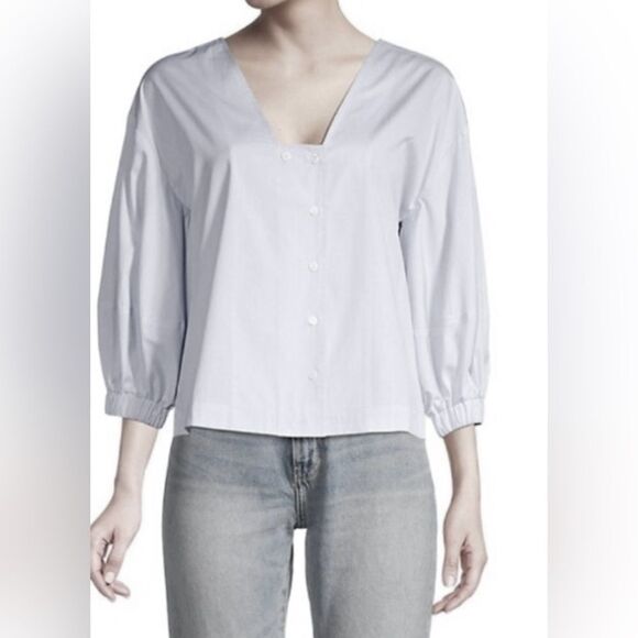Harshman LA Blouse in White Cotton L - Picture 1 of 8